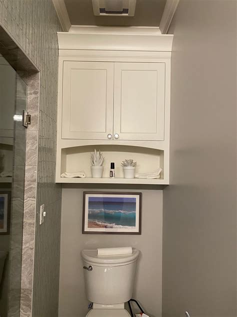Bathroom Cabinet Above Toilet Wainscoting Bathroom Bathroom Remodel