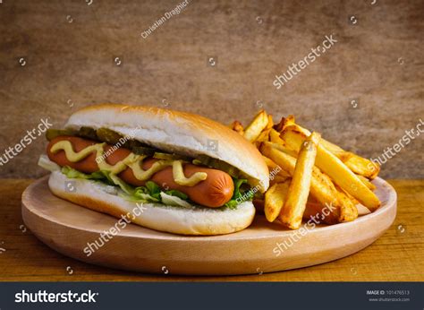 Hot Dog French Fries Fast Food Stock Photo 101476513