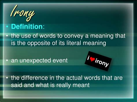 Ppt Irony Powerpoint Presentation Free Download Id4106592