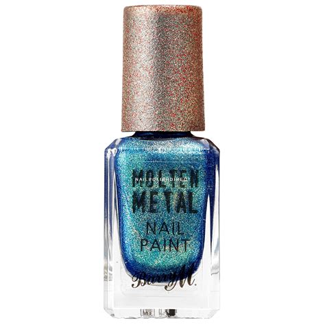 Barry M Molten Metal Nail Polish Crystal Blue Mtnp17 10ml