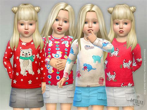 Designer Shirt For Toddler Girls P02 The Sims 4 Catalog