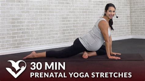 30 Min Prenatal Yoga Stretches Hasfit Free Full Length Workout