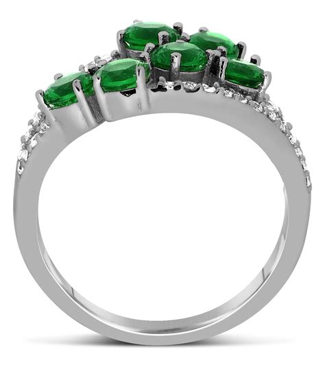 Unique 2 Carat Green Emerald And Diamond Ring For Women Jeenjewels