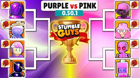 PURPLE Vs PINK Skins 0 50 FIRE PUNCH EMOTE Stumble Guys Cup YouTube