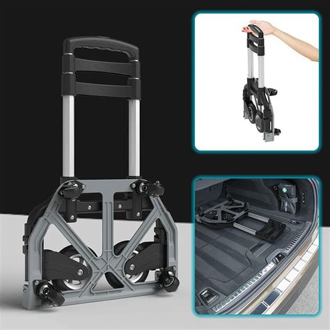 80kg Folding Compact Aluminium Hand Truck Trolley Luggage Cart Foldable