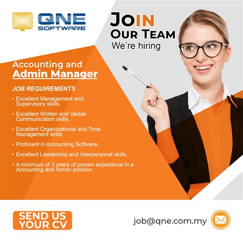 Job Vacancy - Accounting & Admin Manager - Job Requirements - QNE