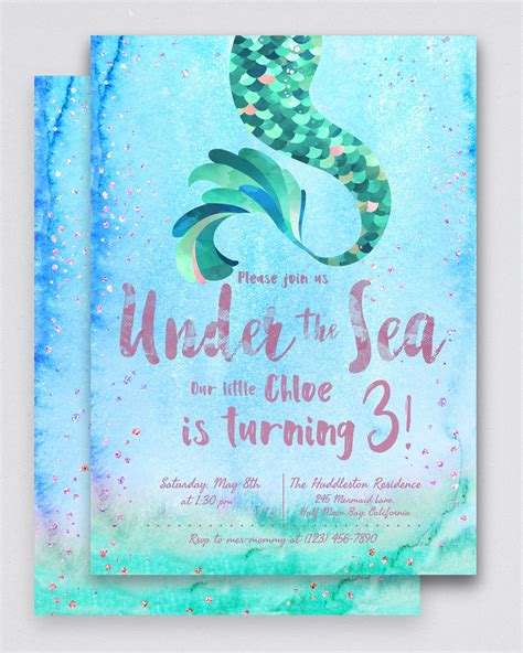 Free Printable Mermaid Birthday Invitations Printable Word Searches