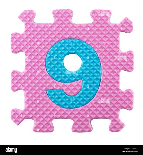 Number Nine Alphabet Puzzle Isloated On White Background With