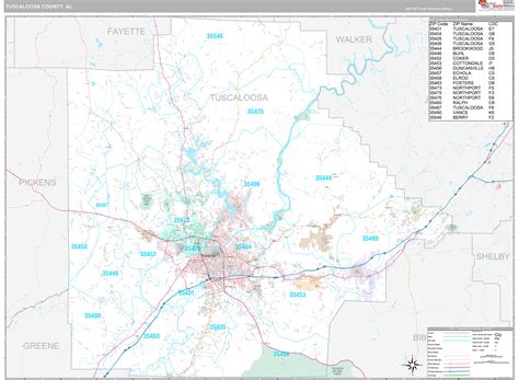 Tuscaloosa County Al Wall Map Premium Style By Marketmaps Mapsales