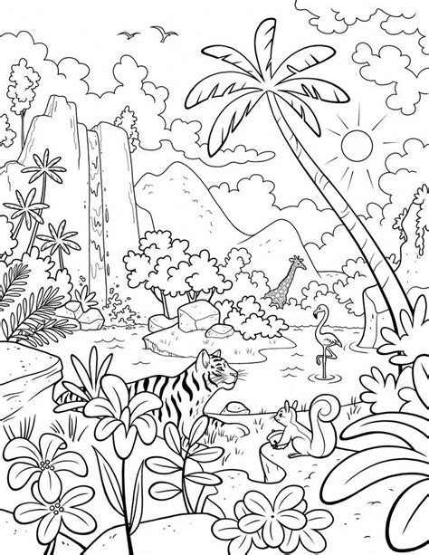 Desenhos De Animais Da Cachoeira E Selva Para Colorir E Imprimir Colorironline Com