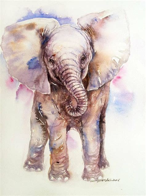 Watercolor Elephant In 2020 Watercolor Elephant Elephant Drawing