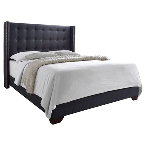 Dg Casa Savoy Upholstered Wingback Panel Bed Upholstered Beds Panel
