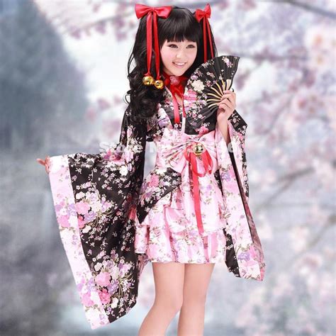 Wholesale Cheap Women S Cos Japanese Kimono Cute Lolita Maid Cosplay