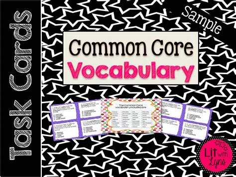 This Is A Sample Of My Common Core Vocabulary Task Cards This Freebie