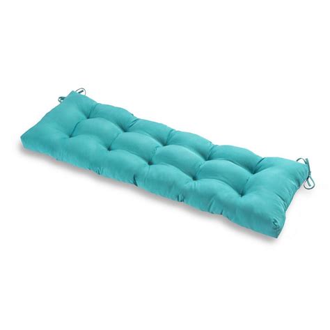 Greendale Home Fashions Solid Teal Rectangle Outdoor Bench Cushion