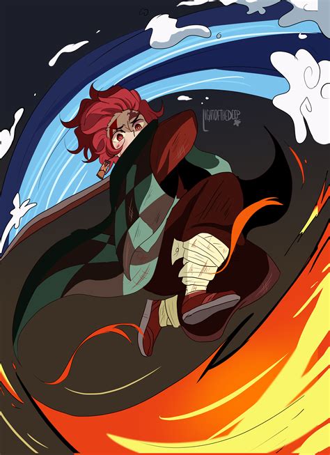 Tanjirou Kamado Dance Of The Fire God By Lightofthedeep On Deviantart