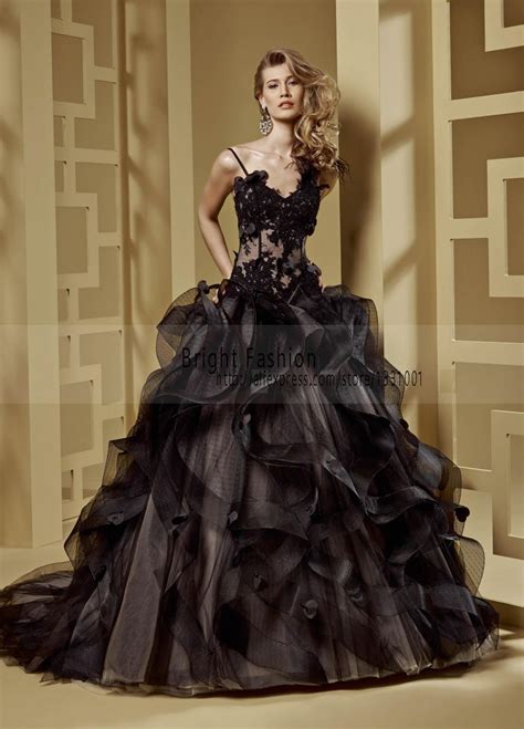 Buy Sexy Black Gothic Wedding Dresses 2015 New Arrival