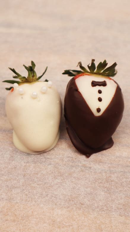 Chocolate Dipped Tuxedo And Wedding Dress Strawberries My Sweet And Saucy