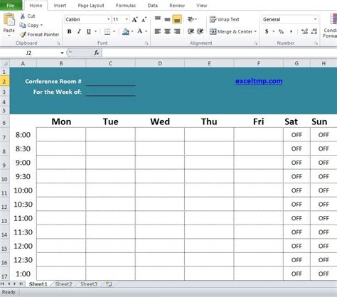 Booking calendar template room booking template excel free download. Professional Conference Room Scheduler Template ...