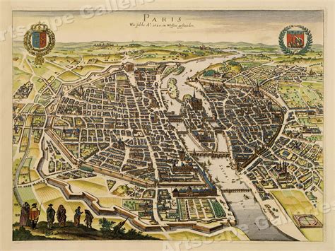 1620 Paris France Vintage Historic Old City Map 18x24 Ebay