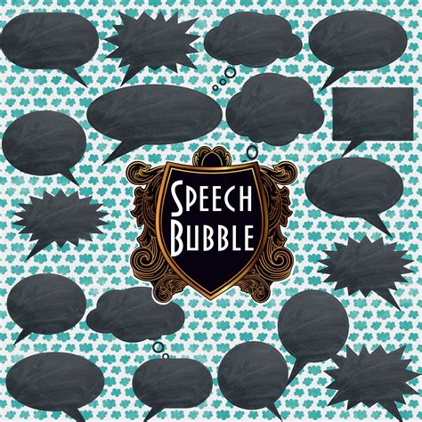 Blackboard Speech Bubbles Overlay Chalkboard Clipart