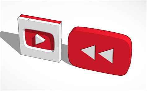 3d Design Youtube Logo Tinkercad