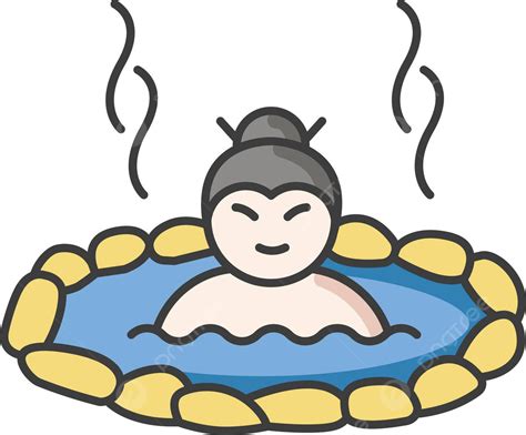 hot spring rgb color icon japanese onsen geothermal heat sauna vector geothermal heat sauna