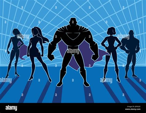 Team Of Superheroes Stock Vector Image And Art Alamy