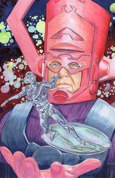 Silver Surfer And Galactus Jack Kirby 100th Birthday Print Etsy