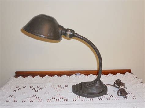 Vintage Eagle Art Deco Gooseneck Desk Lamp Cast Iron Etsy Desk Lamp