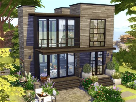 The Sims Resource Modern Black Tiny House No Cc