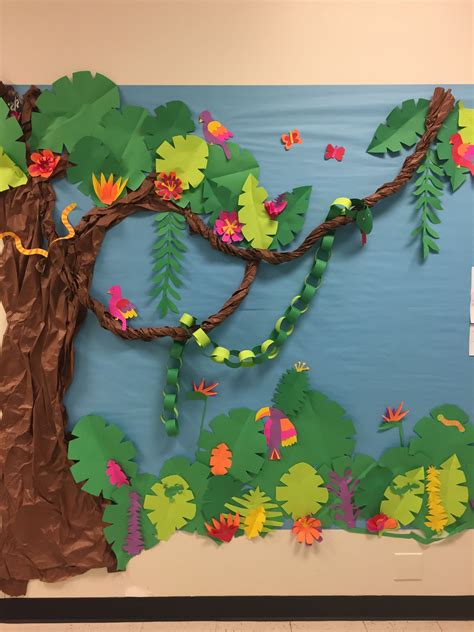 Maybe you would like to learn more about one of these? Jungle rainforest bulletin board. | Jungle decorations ...