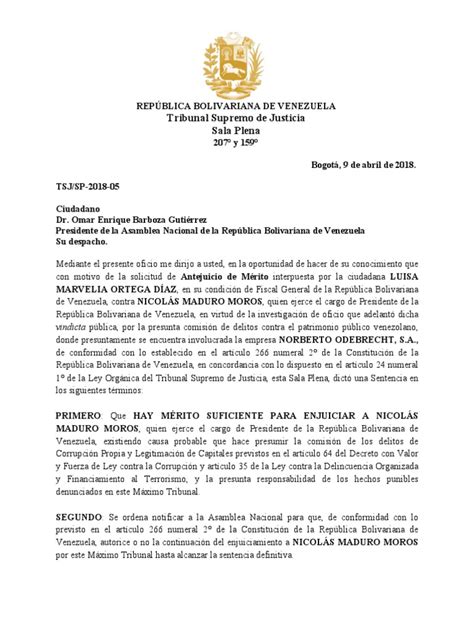 Carta Del Tribunal Supremo Venezuela Ley Pública