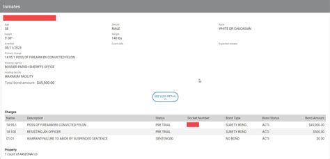 Bossier Parish Maximum Security Facility Roster Lookup, LA, Inmate Search