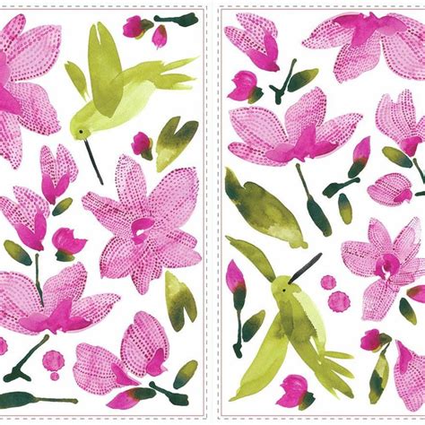 Pink Flowering Vine Peel And Stick Wall Decals Peel And Stick Decals