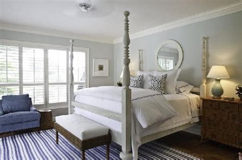 Consider painting the ceiling, floor, and trim to match or contrast with the wall color. 20 Beautiful Blue And Gray Bedrooms - DigsDigs