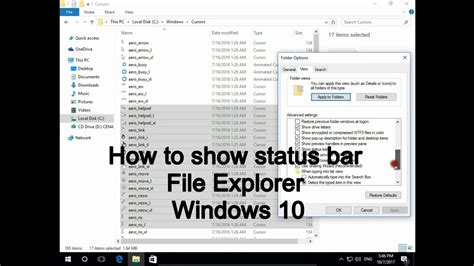 How To Show Status Bar File Explorer Windows 10 Youtube