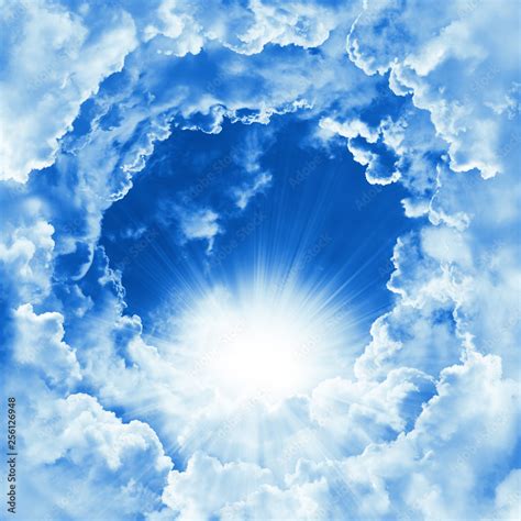 Religion Concept Of Heavenly Background Divine Shining Heaven With Dramatic Clouds Light Sky