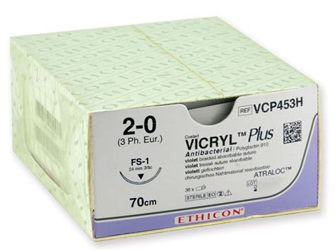 Ethicon Vicryl Plus Absorbable Sutures Gauge 20 Needle 24 Mm Braided