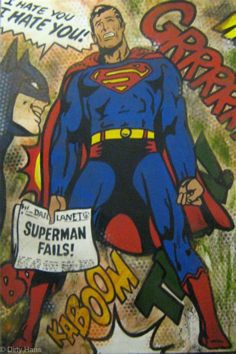 Superman Fails Spray And Acrylic On Canvas