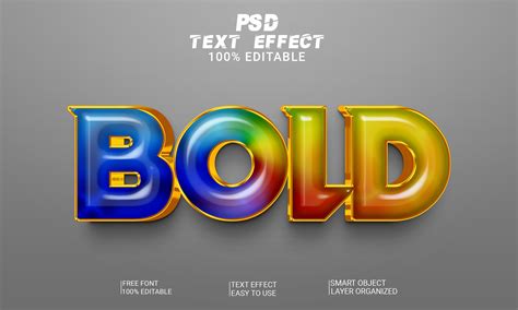 Bold 3d Text Effect Editable Psd File Gráfico Por Imamul0 · Creative