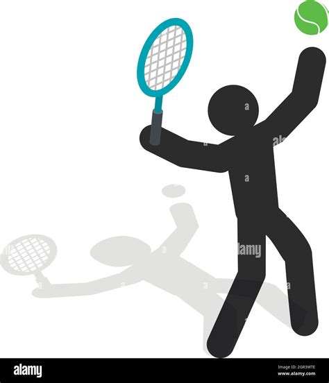 Tennis Player Icon Isometric 3d Style Stock Vector Image And Art Alamy