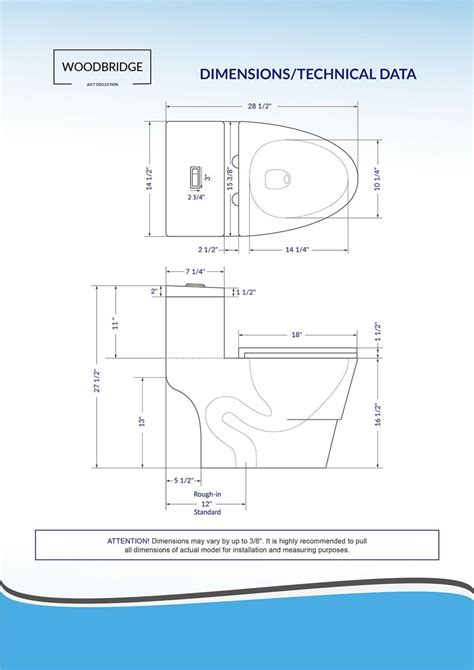 Woodbridge T 0001 Dual Flush Elongated One Piece Toilet With Soft