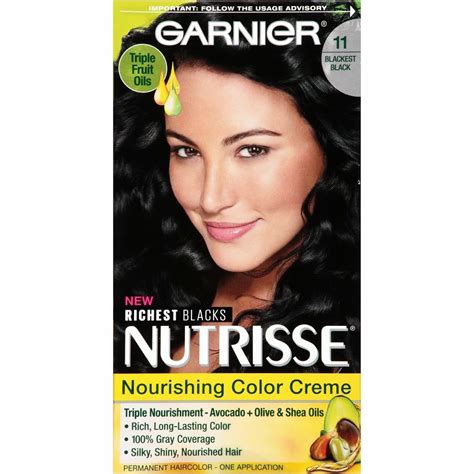 Garnier Nutrisse Nourishing Color Creme 11 Blackest Black 603084446759