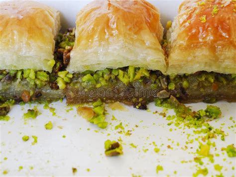 Delicious Turkish Dessert Pistachio Baklava Stock Image Image Of Love