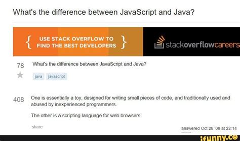 What S The Difference Between JavaScript And Java USE STACK OVERFLOW