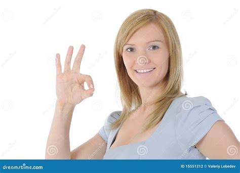Woman Showing Ok Sign Stock Photo Image Of Charming