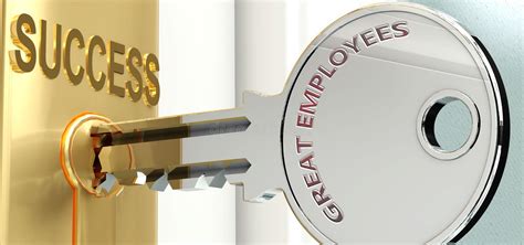 Great Employees And Success Pictured As Word Great Employees On A Key To Symbolize That Great