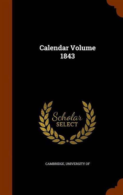 Calendar Volume 1843 Hardcover