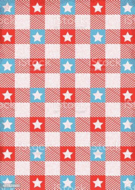Red White And Blue Star Table Cloth Background Stock Illustration